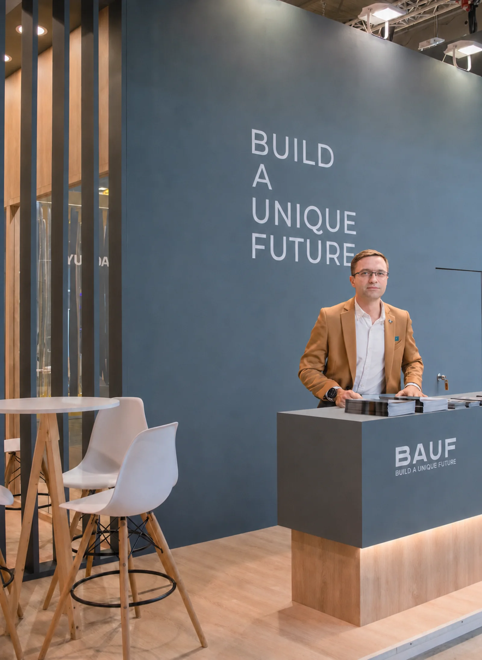 Alexey Skryabin at a BAUF exhibition stand